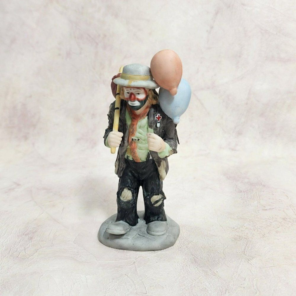 Vintage FLAMBRO Collection 5" Emmett Kelly Jr. Hobo Clown With Balloons